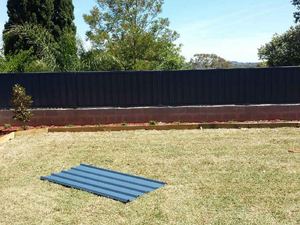 Colorbond fence, Mountain Blue, New Style profile