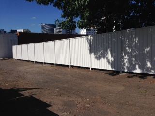 White Colorbond fence, Parramatta