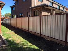 Colorbond Fencing with Timber Sleepers
