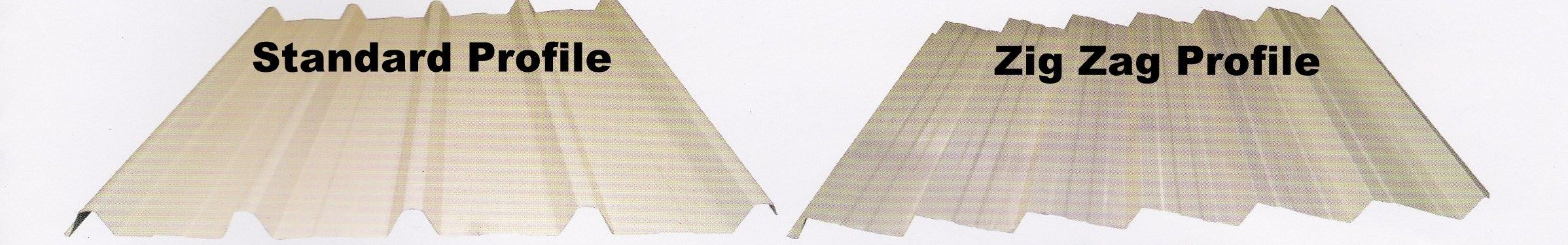 Side-by-side comparison of the Standard/Trimdek and New Style/Zig Zag Colorbond sheet profiles