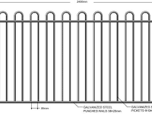 Aluminium Loop Top Fence Kit (Complete Panel)