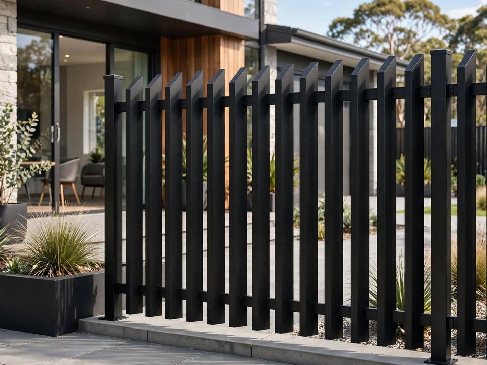 Aluminium 45° angled blade fencing