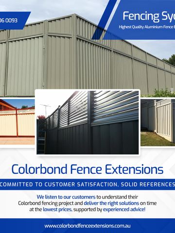 Board of Colorbond fence height extension style options