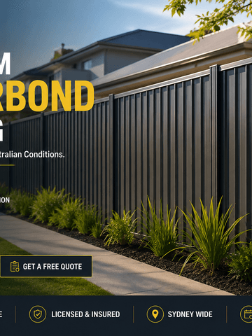 Design drawing of a Colorbond fence and matching gate
