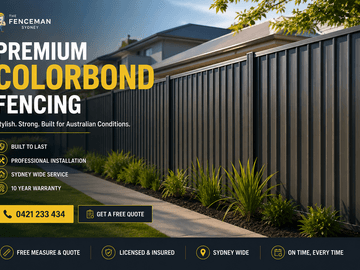 Design drawing of a Colorbond fence and matching gate