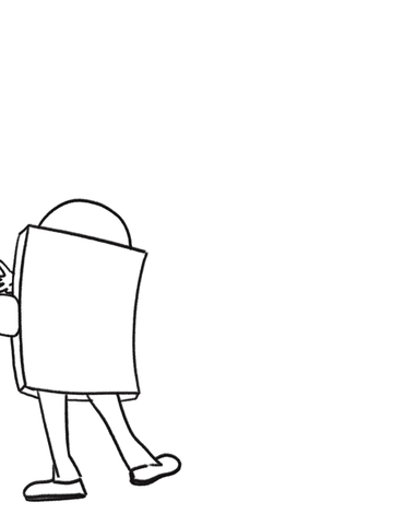 Black outline of the fencing company character used on the website