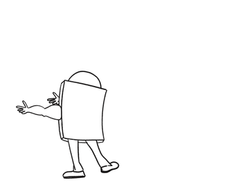 Black outline of the fencing company character used on the website