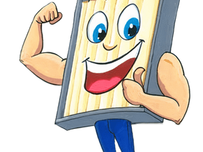 Outline of the fencing company character with a contrasting frame