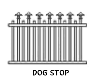 Panel drawing with alternating spear pickets and lower mid-rail pickets.