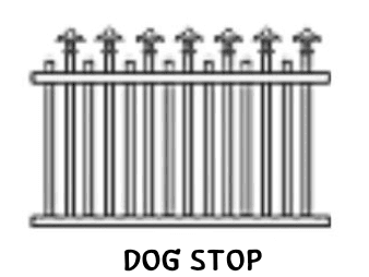 Panel drawing with alternating spear pickets and lower mid-rail pickets.