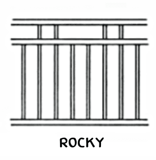 Drawing with paired short spacers offset from main pickets.