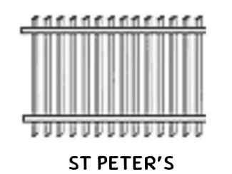 Drawing with pickets protruding evenly above and below paired rails.