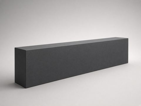 Smooth charcoal concrete retaining-wall sleeper on a studio backdrop