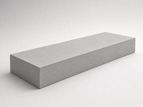 Smooth natural-grey concrete retaining-wall sleeper on a studio backdrop